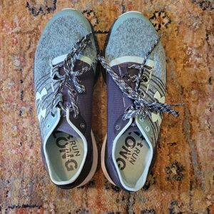 Gray and Purple Athletic Shoes
